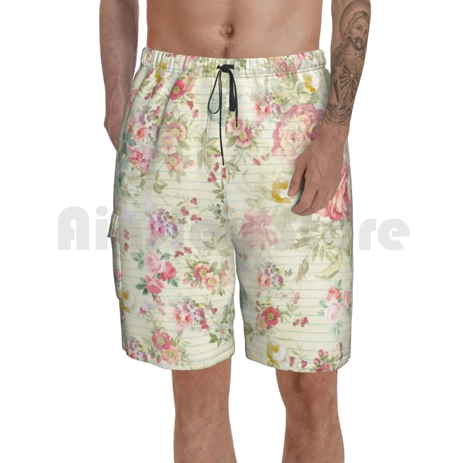 Vintage Pink Pastel Floral Pattern Beach Shorts Men Beach Pants Swimwear Vintage Pink Green Flowers Roses Chic
Vintage Pink Pastel Floral Pattern Beach Shorts Men Beach Pants Swimwear Vintage Pink Green Flowers Roses Chic