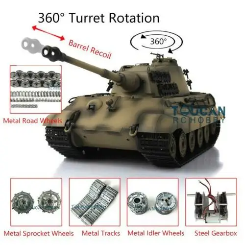US Stock Heng Long 1/16 6.0 3888A Customized King Tiger Barrel Recoil RC Tank Metal Wheels
US Stock Heng Long 1/16 6.0 3888A Customized King Tiger Barrel Recoil RC Tank Metal Wheels