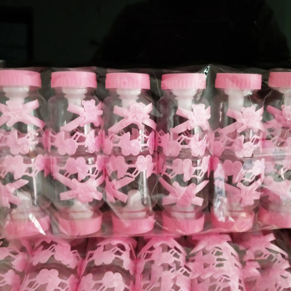 60pcs Baby Shower Bottle Transparent Plastic Gift Candy Box Cap Separation With Bear Cub Baby-carriage Ribbon It's A Boy Girl
60pcs Baby Shower Bottle Transparent Plastic Gift Candy Box Cap Separation With Bear Cub Baby-carriage Ribbon It's A Boy Girl