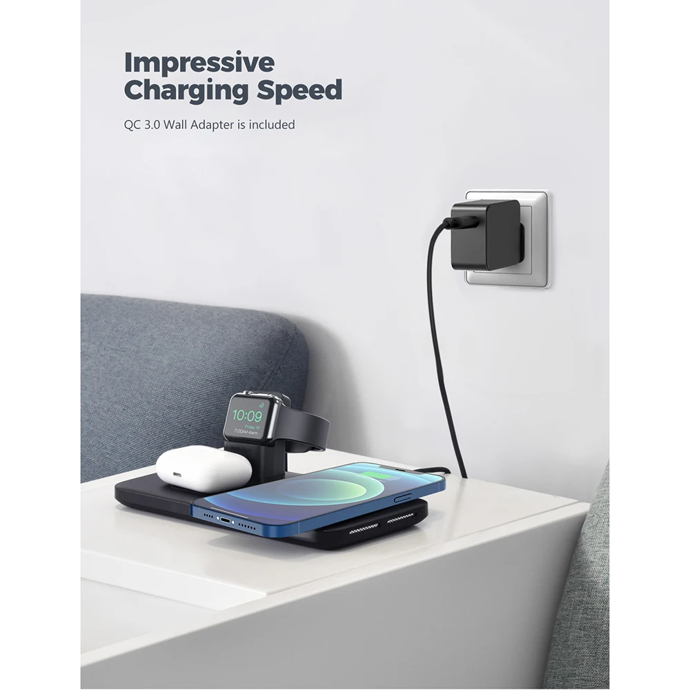 Seneo Wireless Charger, 3 in 1 Wireless Charging Station for Apple Watch AirPods Pro/2 Samsung Wireless Charging Pad for iPhone
Seneo Wireless Charger, 3 in 1 Wireless Charging Station for Apple Watch AirPods Pro/2 Samsung Wireless Charging Pad for iPhone