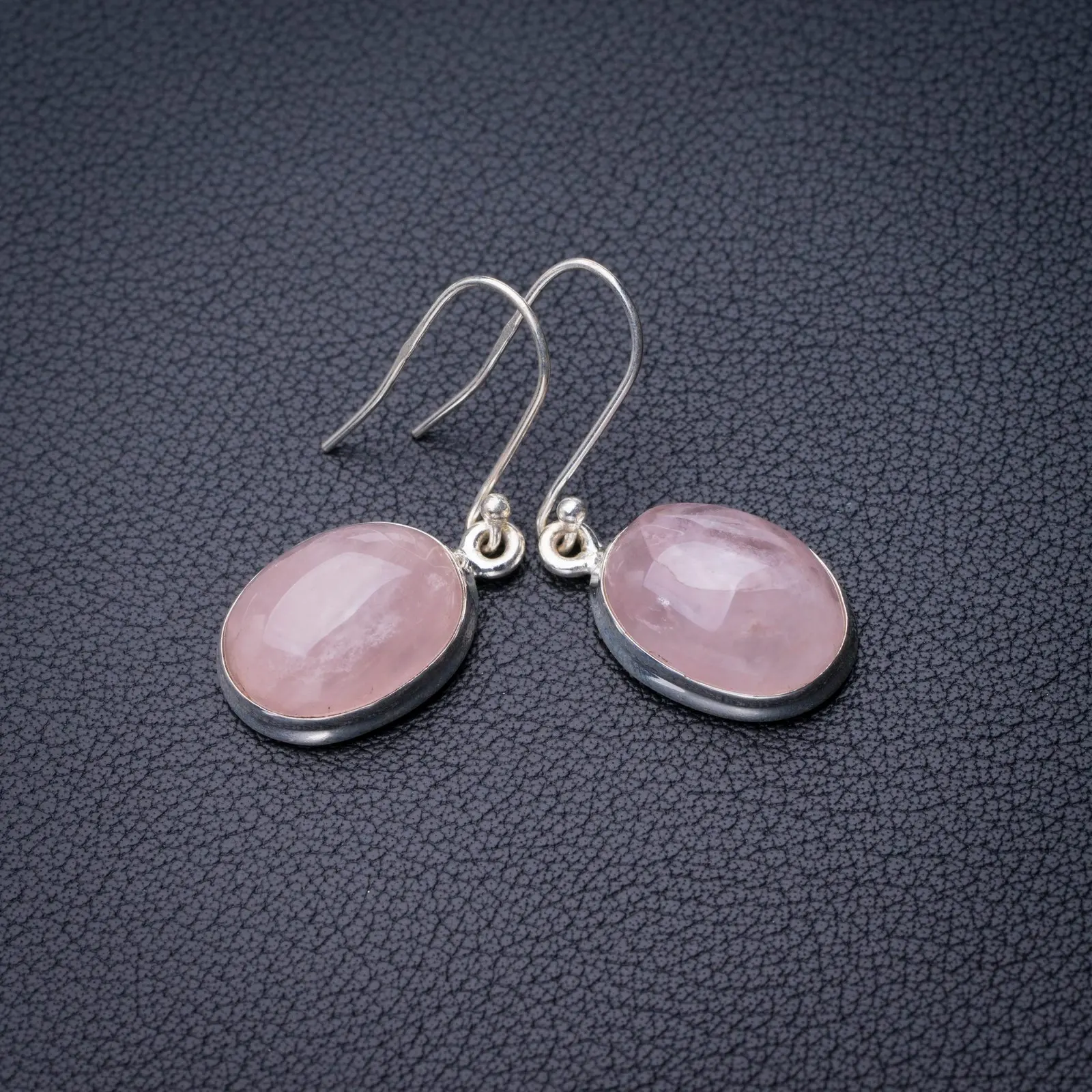 StarGems Natural Rose Quartz Handmade 925 Sterling Silver Earrings 1.5" D7636 
StarGems Natural Rose Quartz Handmade 925 Sterling Silver Earrings 1.5" D7636