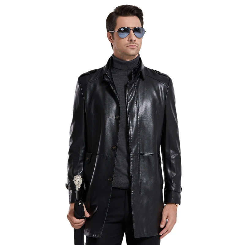 New Arrival Latest Design Fashion Classic Custom Men's Leather Trench Coat Genuine
New Arrival Latest Design Fashion Classic Custom Men's Leather Trench Coat Genuine