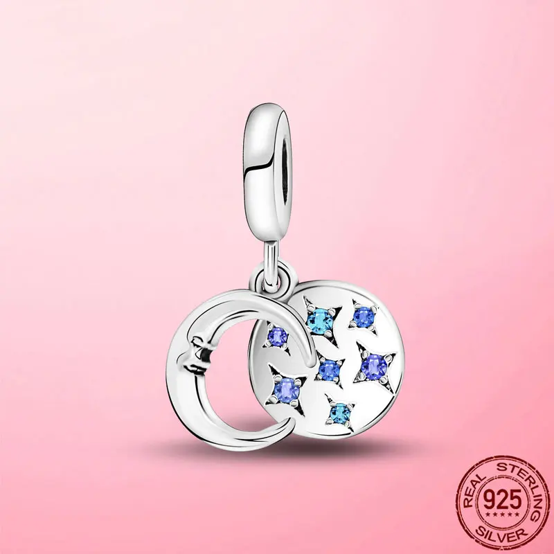 New Genuine 925 Sterling Silver Pendant CZ Moon Star Dangle Charm Pendant Fit Original Bracelet DIY Making Gift Women Jewelry
New Genuine 925 Sterling Silver Pendant CZ Moon Star Dangle Charm Pendant Fit Original Bracelet DIY Making Gift Women Jewelry