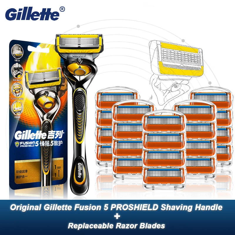 

Бритье бритвы Gillette Fusion 5 Proshield и 5 Слои сменные лезвия Безопасность лезвие ручное кассеты для бритья