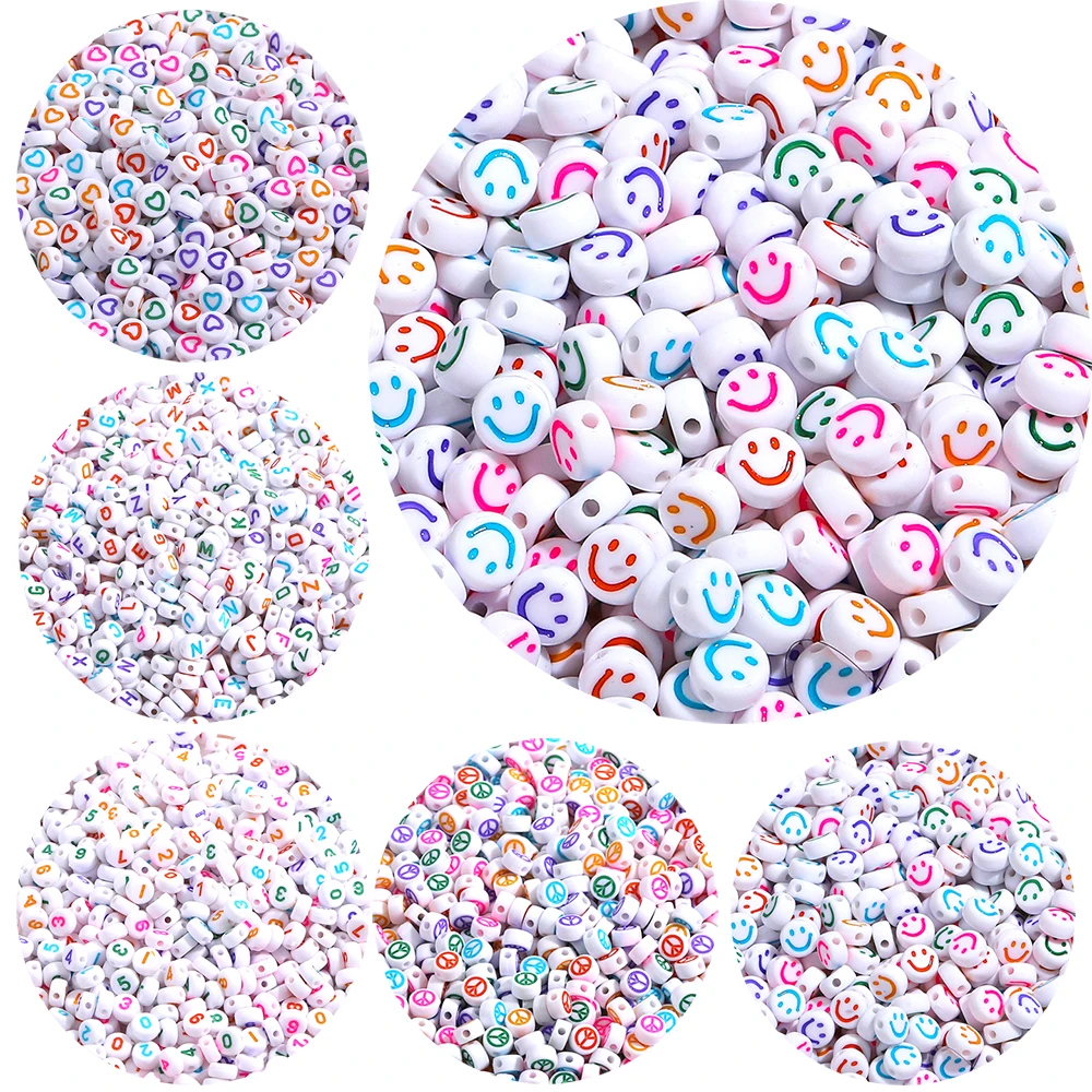 Mixed Alphabet Letter Beads Heart Smiling Face Flat Round Loose Spacer Beads Bracelet Necklace Jewelry Making DIY Accessories
Mixed Alphabet Letter Beads Heart Smiling Face Flat Round Loose Spacer Beads Bracelet Necklace Jewelry Making DIY Accessories