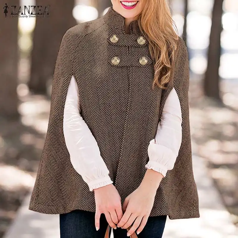 Office Lady Oversized A Line Outwear ZANZEA 2022 Autumn Capes Women Elegant Woolen Poncho Female Casual Striped Print Cloak Coat
Office Lady Oversized A Line Outwear ZANZEA 2022 Autumn Capes Women Elegant Woolen Poncho Female Casual Striped Print Cloak Coat