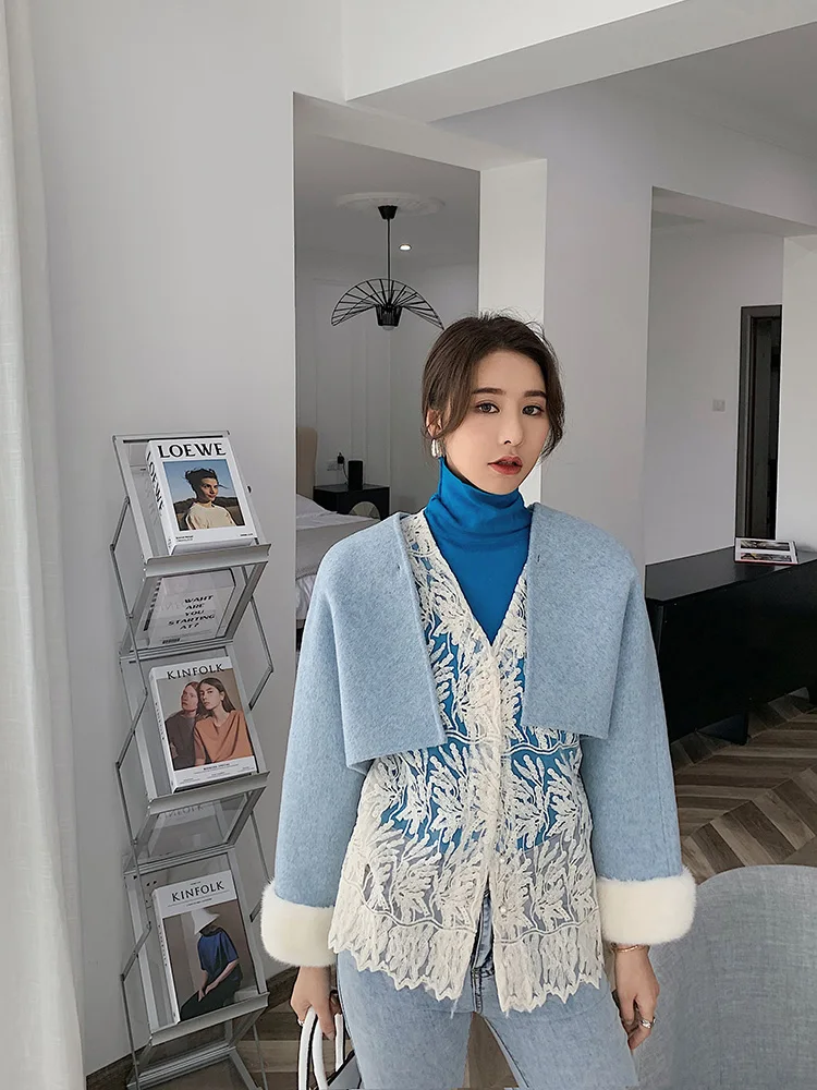 JCHB 2021 High Quality 100% Wool Coat Female Jacket Korean Style Autumn Winter Clothes Women Mink Fur Collar Manteau Femme Pph2
JCHB 2021 High Quality 100% Wool Coat Female Jacket Korean Style Autumn Winter Clothes Women Mink Fur Collar Manteau Femme Pph2