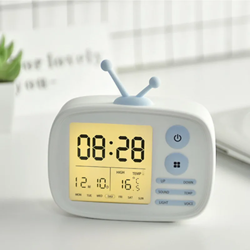 TV Alarm Clock with Sound Control Backlight Temperature Date Week Display USB Voice Broadcast Digital Alarm Clock for Children
TV Alarm Clock with Sound Control Backlight Temperature Date Week Display USB Voice Broadcast Digital Alarm Clock for Children