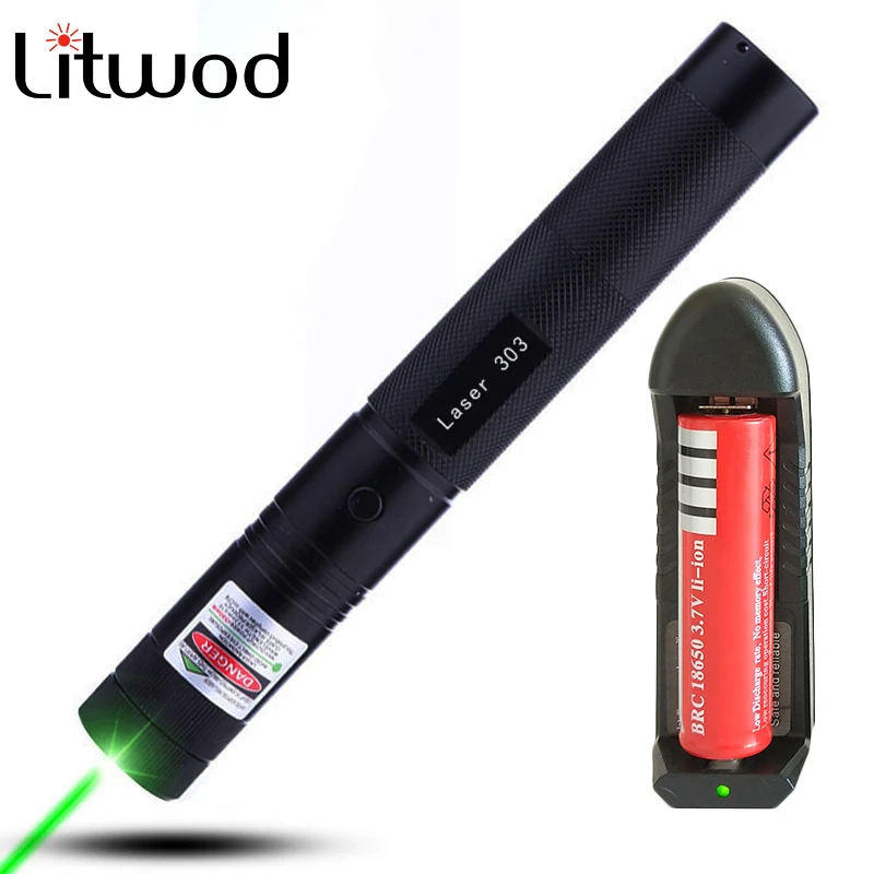 

Battery Box Laser Pointer Pen Turning Team Watch 532nm 5mw Green 303 Color Powerful Light 2 Safe Key Use 18650 Litwod or 16340