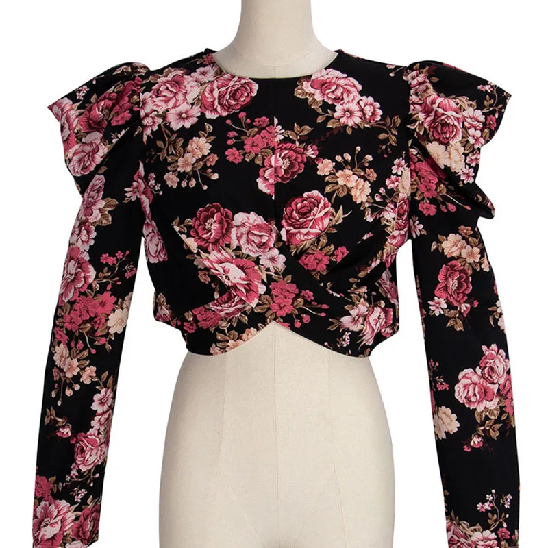 Spring And Summer Women Floral Print Short Chiffon Blouse Elegant Puff Sleeve Leopard Shirts Cropped Tops Outfits
Spring And Summer Women Floral Print Short Chiffon Blouse Elegant Puff Sleeve Leopard Shirts Cropped Tops Outfits