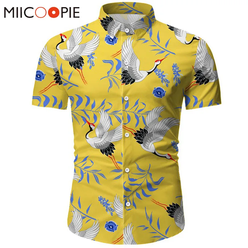 2020 Summer Shirts For Men Crane Floral Print Camicie Vintage Uomo Mens Fashion Korean Short Sleeve Camisas Hawaiian Shirt M-3XL
2020 Summer Shirts For Men Crane Floral Print Camicie Vintage Uomo Mens Fashion Korean Short Sleeve Camisas Hawaiian Shirt M-3XL