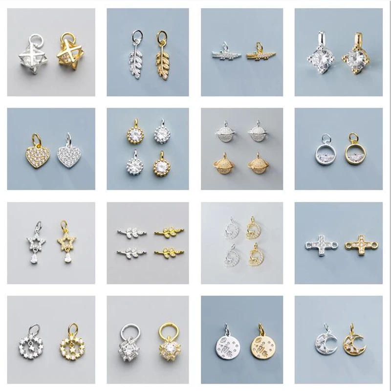 MEETSOFT Trendy 925 Sterling Silver Exquisite Zircon Charms DIY Handmade Jewelry Prevent Allergy Deocration Accessories
MEETSOFT Trendy 925 Sterling Silver Exquisite Zircon Charms DIY Handmade Jewelry Prevent Allergy Deocration Accessories