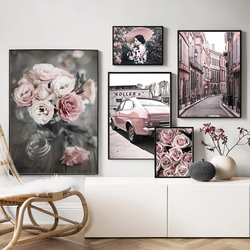 Pictures for Living Room Pink Flower Rose Wall Art Prints Modern Nordic Canvas Paintings for Home Design Frameless Poster 
Pictures for Living Room Pink Flower Rose Wall Art Prints Modern Nordic Canvas Paintings for Home Design Frameless Poster