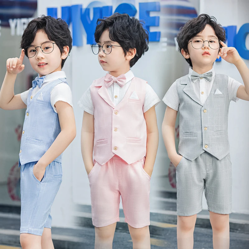 Plaid Boys Dress Suit Kids Candy Color Formal Wedding Cool Tuxedos Suits Summer Children's Ring Bearer Costume Clothes Sets
Plaid Boys Dress Suit Kids Candy Color Formal Wedding Cool Tuxedos Suits Summer Children's Ring Bearer Costume Clothes Sets