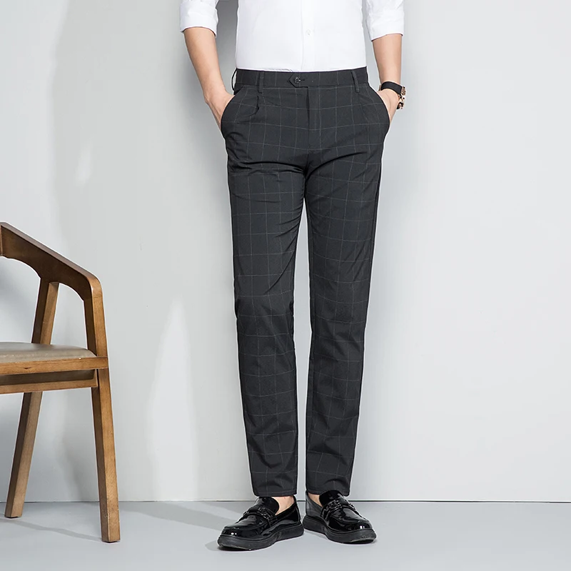 Men's striped plaid jacquard trousers, casual business, self-cultivation, British fashion trousers
Men's striped plaid jacquard trousers, casual business, self-cultivation, British fashion trousers