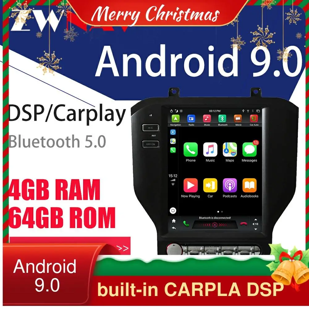 Для Ford Mustang 2015-2019 64G Tesla Screen Carplay Android 9 Unit Автомобильный мультимедийный плеер GPS радио аудио стерео
Для Ford Mustang 2015-2019 64G Tesla Screen Carplay Android 9 Unit Автомобильный мультимедийный плеер GPS радио аудио стерео