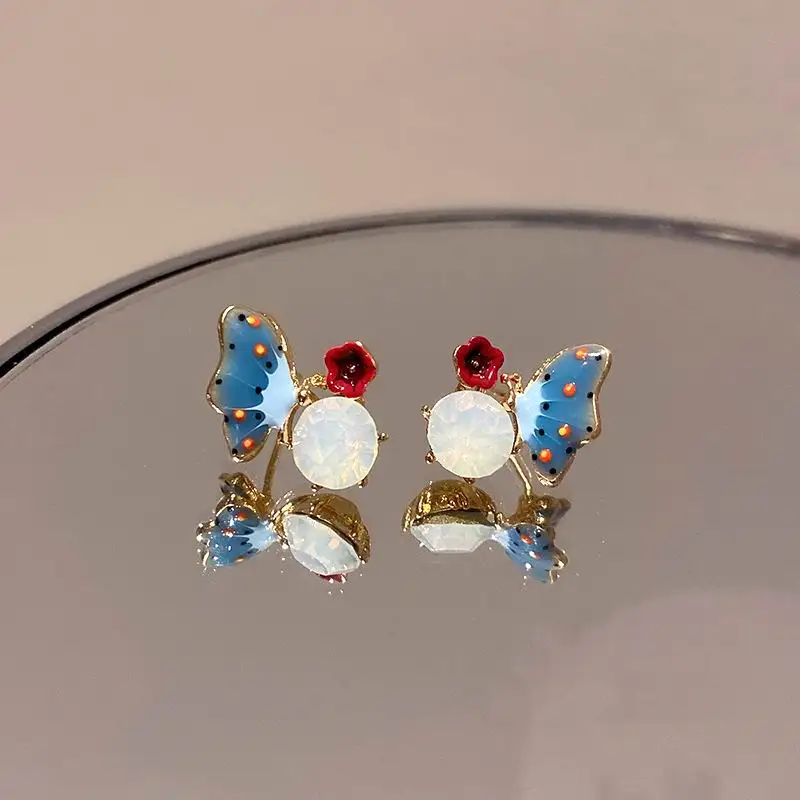 Cute Colorful Butterfly Flower Stud Earrings For Women Korean Style 2021 New Fashion Jewelry pendientes Wholesale
Cute Colorful Butterfly Flower Stud Earrings For Women Korean Style 2021 New Fashion Jewelry pendientes Wholesale