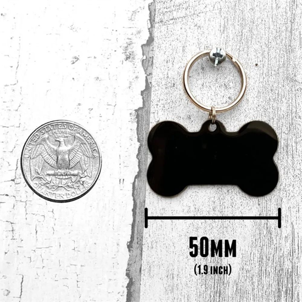 Black Stainless Steel Dog Bone Tag Keychain Custom Mountain Style ID Tags Personalized Outdoor Dog Name Key Ring For Pet Collar 
Black Stainless Steel Dog Bone Tag Keychain Custom Mountain Style ID Tags Personalized Outdoor Dog Name Key Ring For Pet Collar