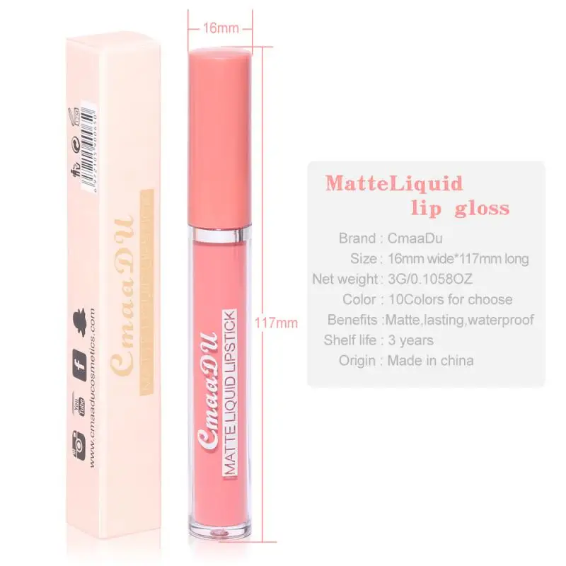 10 Color Lipgloss Liquid Lipstick Matte Lip Gloss Lightweight Lip Glaze Long Lasting Lip Tint Waterproof makeup Cosmetics
10 Color Lipgloss Liquid Lipstick Matte Lip Gloss Lightweight Lip Glaze Long Lasting Lip Tint Waterproof makeup Cosmetics