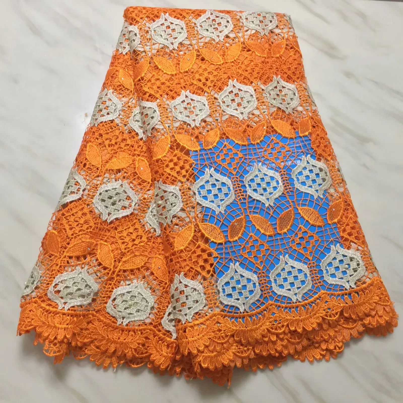 double colour guipure lace fabric 5yards african water soluble lace fabric good quality cord lace for dress F16SE221
double colour guipure lace fabric 5yards african water soluble lace fabric good quality cord lace for dress F16SE221