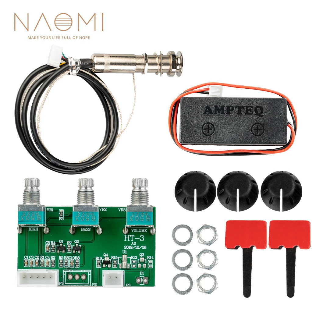 NAOMI Guitar Endpin Pickup Kit 6.35mm Output Jack Preamp Piezo Pickup W/Volume Tone Controls Accessories HT-3 Type
NAOMI Guitar Endpin Pickup Kit 6.35mm Output Jack Preamp Piezo Pickup W/Volume Tone Controls Accessories HT-3 Type