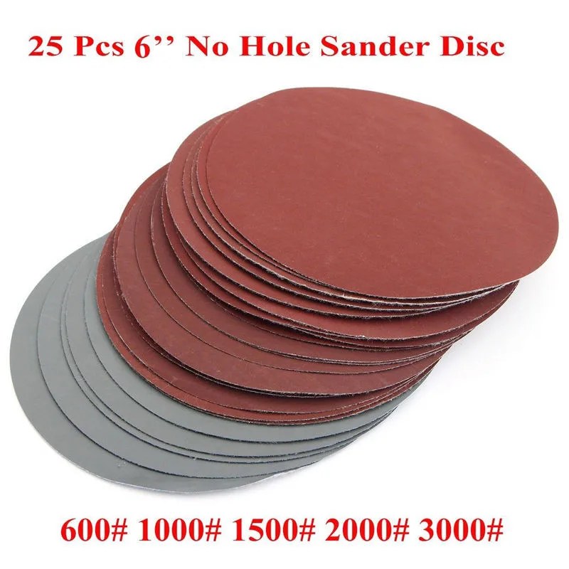 25pcs/Set 6 Inch 150mm Round Sandpaper Disk Sand Sheets Grit 600-3000 Hook Loop Sanding Disc For Sander Grits Abrasive Tools
25pcs/Set 6 Inch 150mm Round Sandpaper Disk Sand Sheets Grit 600-3000 Hook Loop Sanding Disc For Sander Grits Abrasive Tools