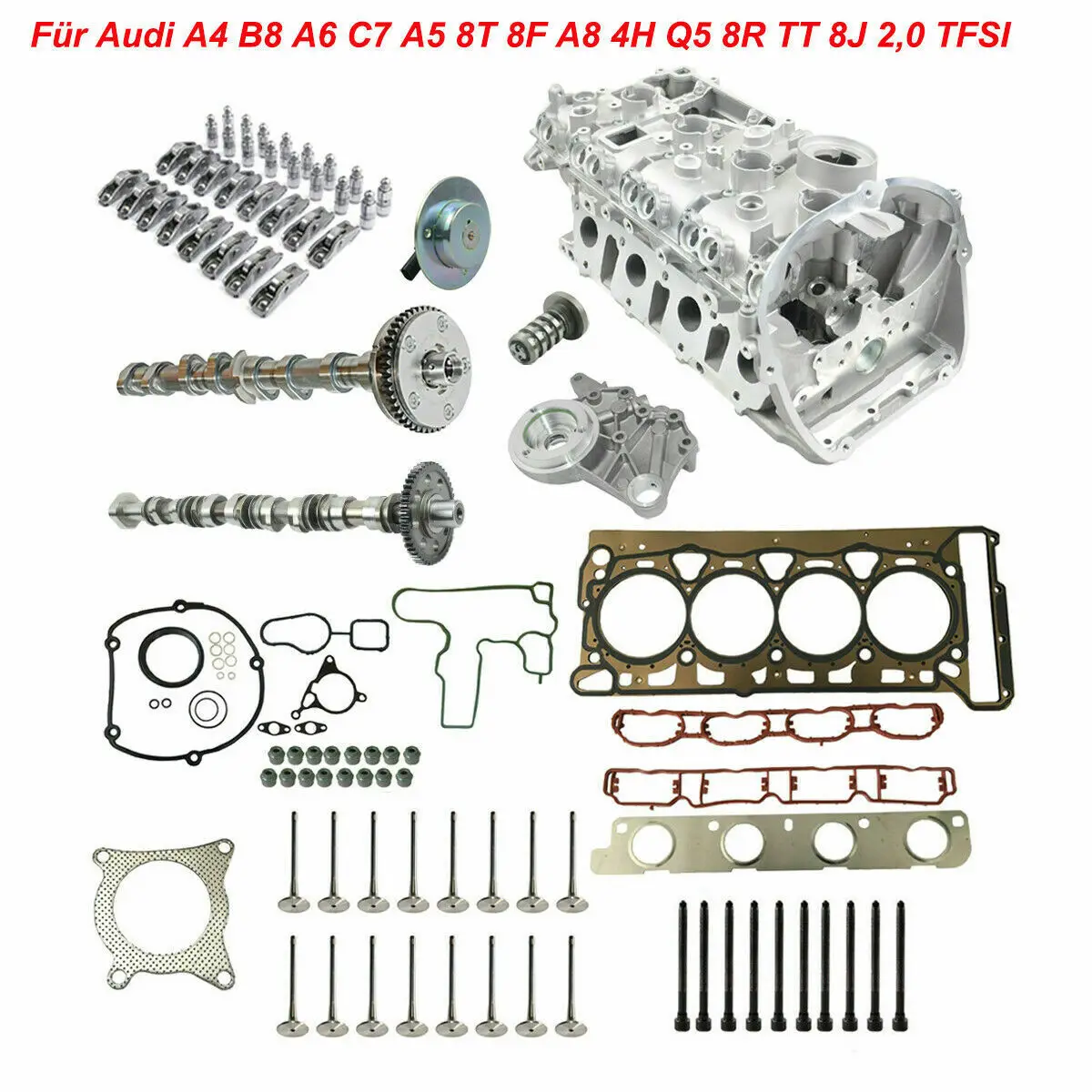 

AP01 Cylinder Head Camshaft Valves Kit For Audi A4 B8 8K A6 C7 A8 4H Q5 8R 2,0 TFSI 06H103064AC, 06H103064L 06H103064LX
