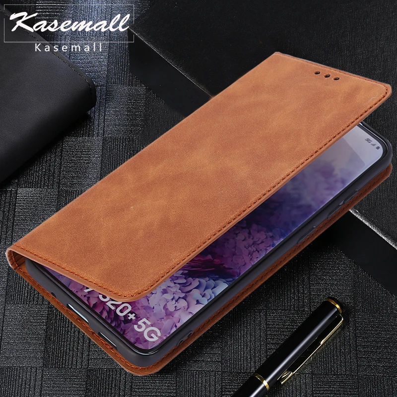 Кожаный флип чехол для Samsung S21 S20 Plus S8 S9 S10 S7Edge Note 8 9 10 20 ультрамагнитная подставка