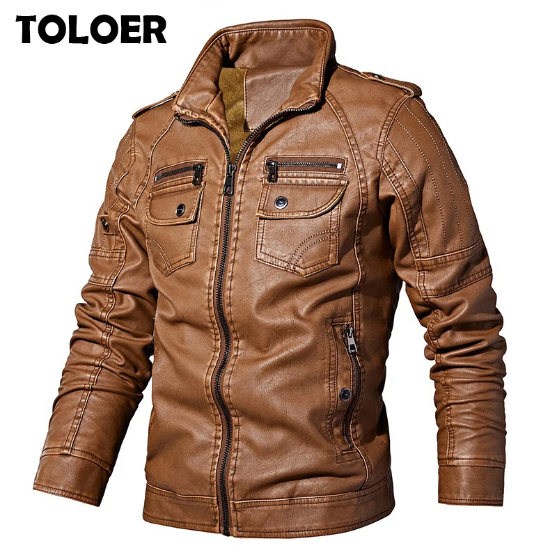 2021 New Leather Jacket Men Winter Fleece Casual Motorcycle Jackets Autumn Male PU Coat Mens Brand Clothing Vintage Warm Jackets
2021 New Leather Jacket Men Winter Fleece Casual Motorcycle Jackets Autumn Male PU Coat Mens Brand Clothing Vintage Warm Jackets