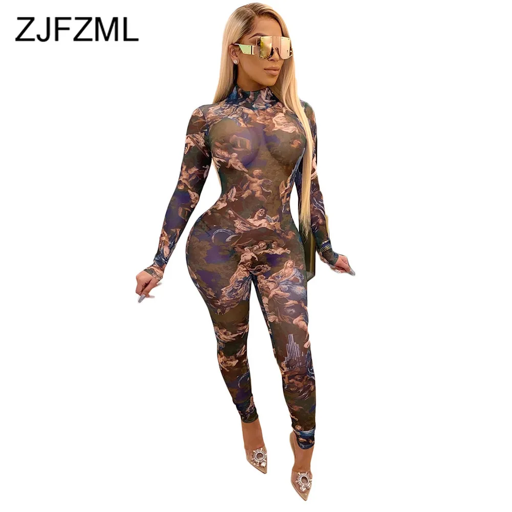 Mesh Sheer See Through Bodycon Jumpsuit High Waist Rompers 2021 Sexy Women Long Sleeve Angel Print Long Pants Jumpsuit One-piece
Mesh Sheer See Through Bodycon Jumpsuit High Waist Rompers 2021 Sexy Women Long Sleeve Angel Print Long Pants Jumpsuit One-piece