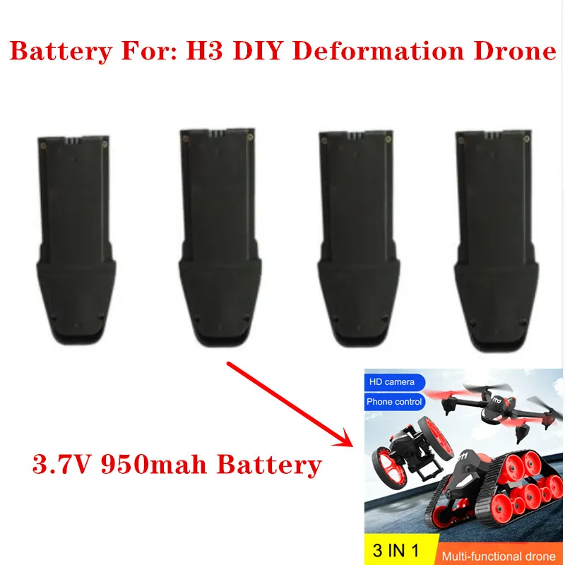 H3 Amphibious Toy WIFI FPV DIY 3 in 1 RC Drone Deformation Tank Bounce Car 3.7V 950mah Lipo Original Battery Accessories
H3 Amphibious Toy WIFI FPV DIY 3 in 1 RC Drone Deformation Tank Bounce Car 3.7V 950mah Lipo Original Battery Accessories