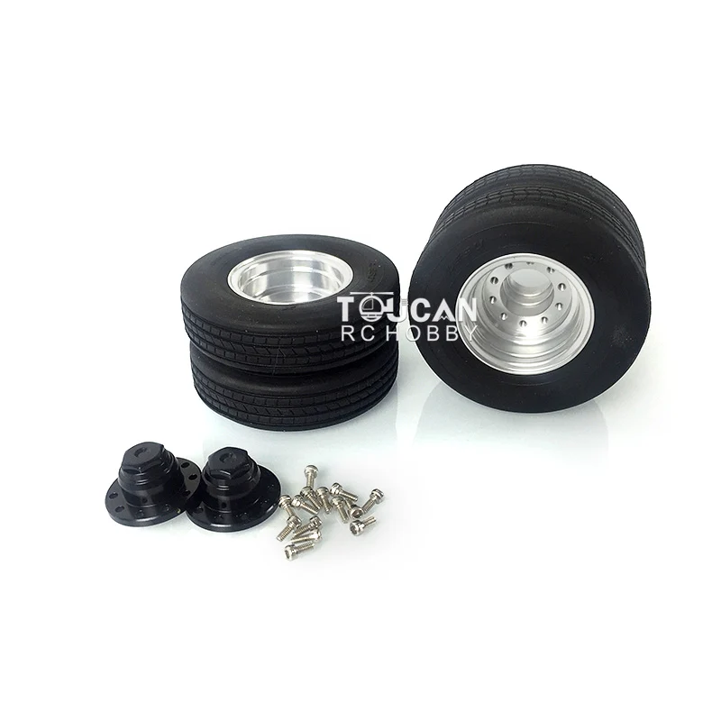

US Stock LESU Metal Hub W/ Tyres Spare Part for 1/14 RC Truck Trailer Tractor DIY Model TH02491-SMT4