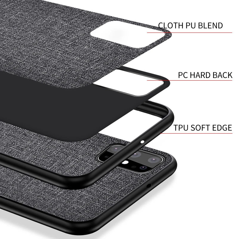 For Samsung Galaxy A51 Case Fabric Cloth Matte Phone Cover S20 Plus Note 20 Ultra A71 A31 A41 A81 A91 Back Cases Silicone Coque | Мобильные