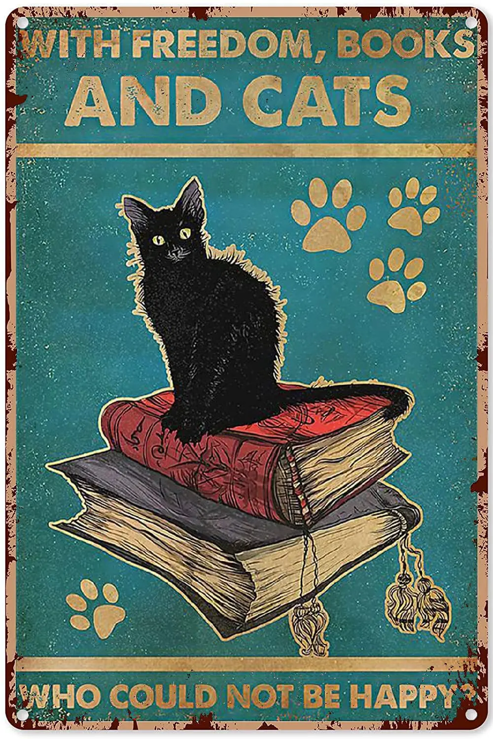 Reading Decorations for Home Book Wall Art Metal with Freedom Books with Cats Poster,Metal Sign
Reading Decorations for Home Book Wall Art Metal with Freedom Books with Cats Poster,Metal Sign