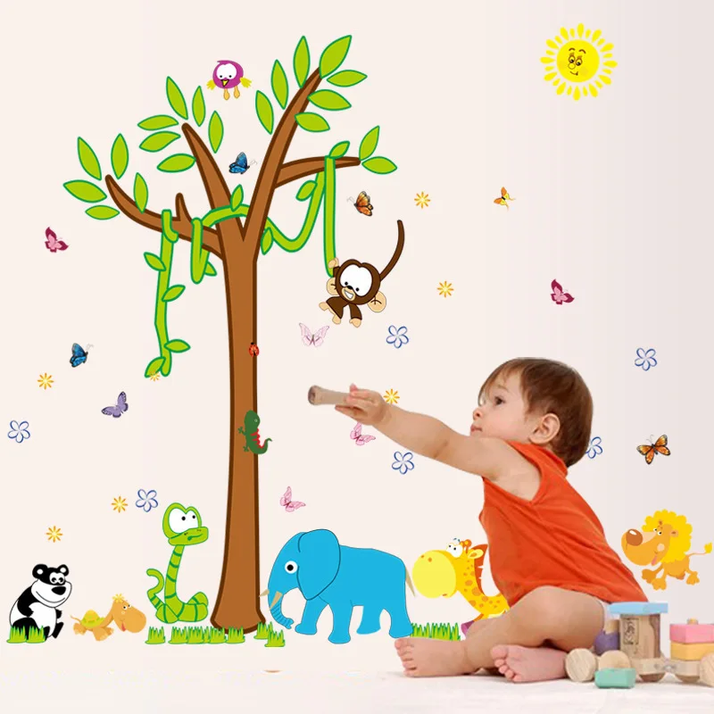 Wall Stickers Large Cartoon Animal Big Tree Children's Room Kindergarten Classroom Wall Decoration Sticker Painting Wallpaper
Wall Stickers Large Cartoon Animal Big Tree Children's Room Kindergarten Classroom Wall Decoration Sticker Painting Wallpaper
