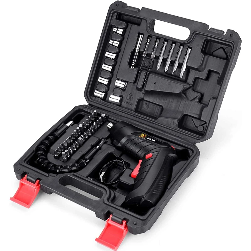 

47 in 1 Electric Screwdriver Cordless Drill Bits Set LED Lighting 3.6V Rechargeable Torque Rotatable Wrench Power Tools