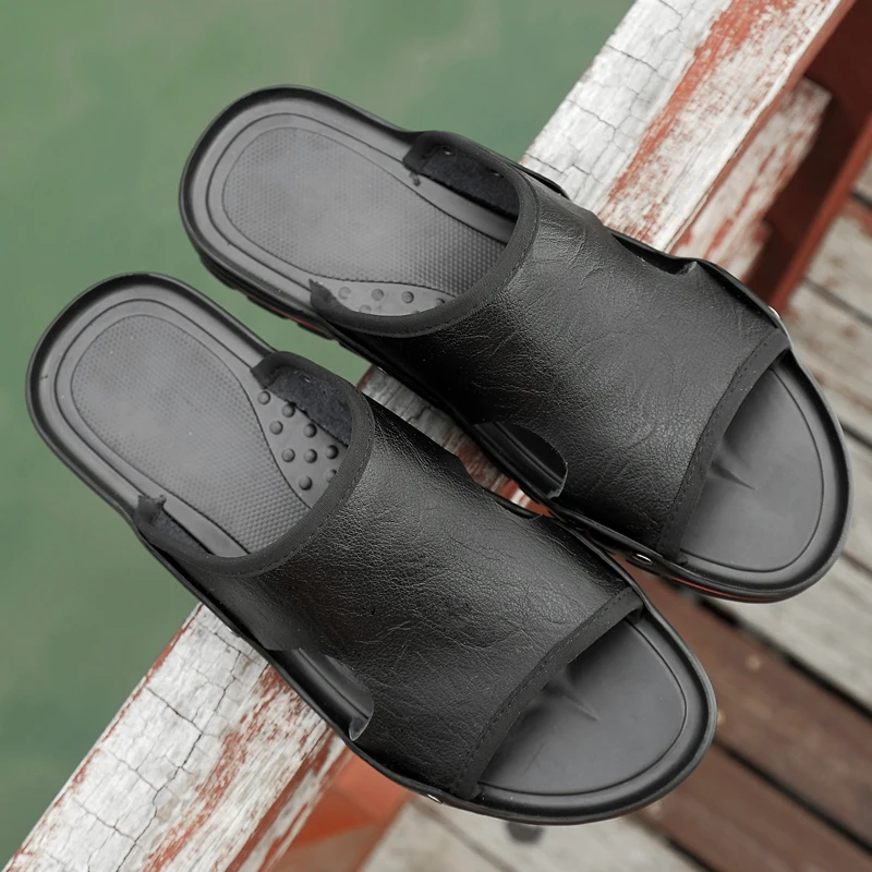 Мужские Нескользящие пляжные тапки, кожаные сандалии, удобная Классическая Летняя обувь
Мужские Нескользящие пляжные тапки, кожаные сандалии, удобная Классическая Летняя обувь
