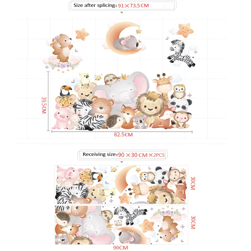 Zollor Cartoon Animal Zebra Lion Elephant Star Wall Sticker Children's Bedroom Kindergarten Creative Decoration Sticker
Zollor Cartoon Animal Zebra Lion Elephant Star Wall Sticker Children's Bedroom Kindergarten Creative Decoration Sticker