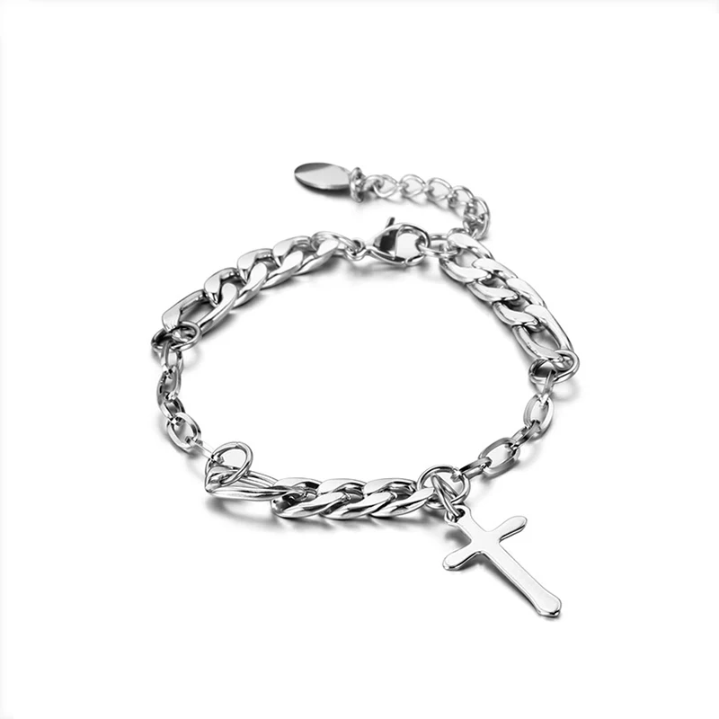 NANDESI 2021 Charm Cross Chain Bracelet Fashion Jewelry Men's Stainless Steel Curb Link Silver Color 17CM/19CM/21CM 
NANDESI 2021 Charm Cross Chain Bracelet Fashion Jewelry Men's Stainless Steel Curb Link Silver Color 17CM/19CM/21CM