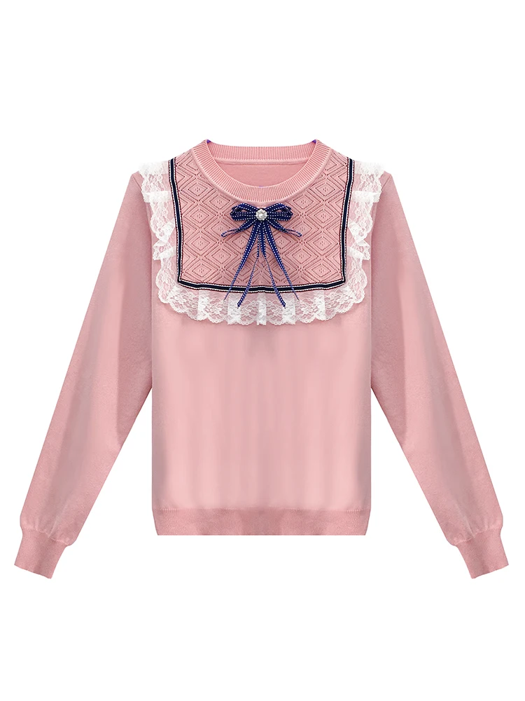 Korean Sweater Women's Loose Outer Wear 2020 New Bow Lace Long-Sleeved Knitted Inner Match Cashmere Bottoming Shirt
Korean Sweater Women's Loose Outer Wear 2020 New Bow Lace Long-Sleeved Knitted Inner Match Cashmere Bottoming Shirt