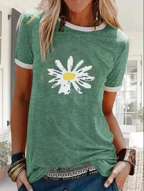 Women Floral Printing Slim Short Sleeve Basic Tops T-shirt Causal Crop Top TShirt Camisetas De Mujer Urbano Haut Femme Aesthetic
Women Floral Printing Slim Short Sleeve Basic Tops T-shirt Causal Crop Top TShirt Camisetas De Mujer Urbano Haut Femme Aesthetic