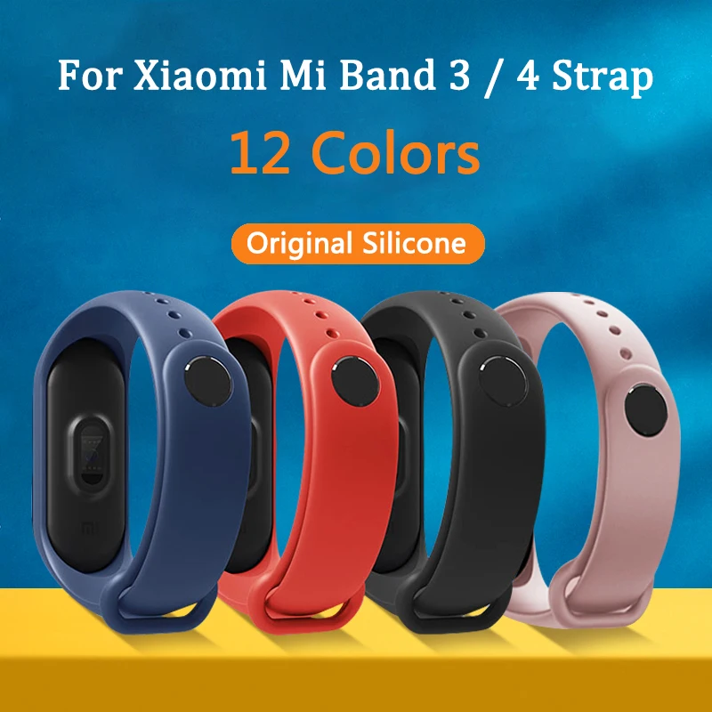 Ремешок силиконовый для Xiaomi Mi Band 4 3 сменный Браслет Для M4 M3 | Электроника