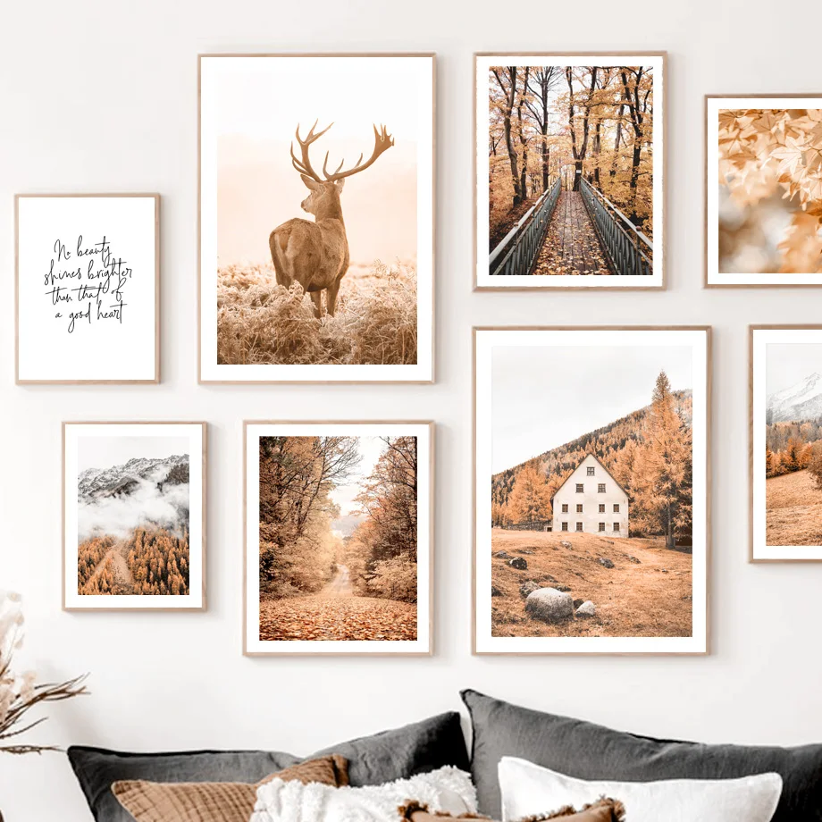 Maple Fallen Leaves Path Deer Bridge Cabin Fall Art Canvas Painting Nordic Posters And Prints Wall Pictures Living Room Decor 
Maple Fallen Leaves Path Deer Bridge Cabin Fall Art Canvas Painting Nordic Posters And Prints Wall Pictures Living Room Decor