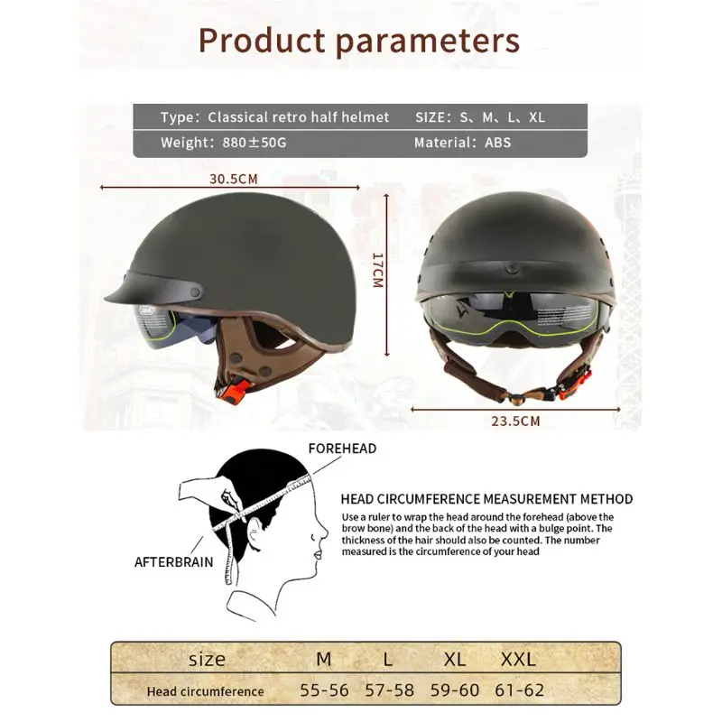 DOT Certification Retro Motorcycle Helmet Moto Helmet Scooter Vintage ABS Half Face Biker Motorbike Moto Helmet
DOT Certification Retro Motorcycle Helmet Moto Helmet Scooter Vintage ABS Half Face Biker Motorbike Moto Helmet