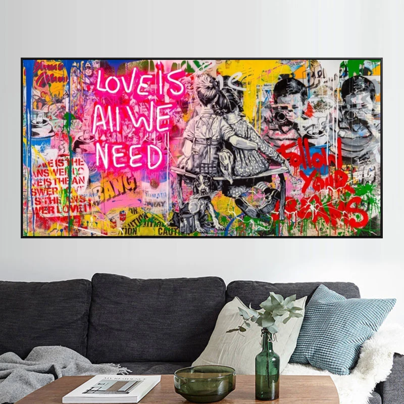 Banksy Art Love Is All We Need Oil Paintings on Canvas Graffiti Wall Street Art Posters and Prints Decorative Wall Picture Home
Banksy Art Love Is All We Need Oil Paintings on Canvas Graffiti Wall Street Art Posters and Prints Decorative Wall Picture Home
