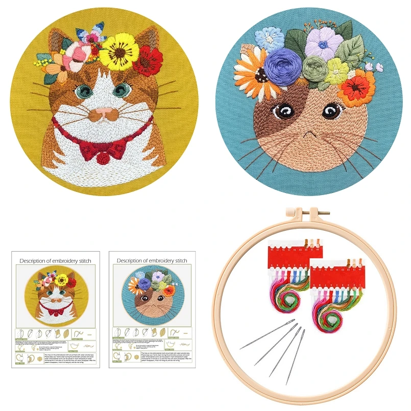 2 Pcs Cat Embroidery Kit for Beginners, Gift Embroidery Starter Kits, Handmade Embroidery Set, Craft Kit, English Manual
2 Pcs Cat Embroidery Kit for Beginners, Gift Embroidery Starter Kits, Handmade Embroidery Set, Craft Kit, English Manual