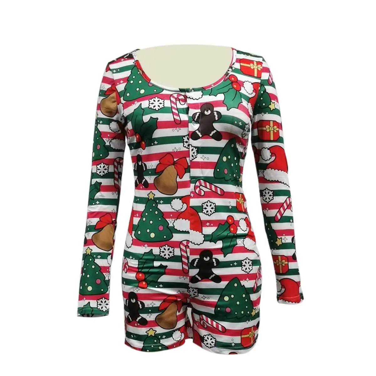 Рождественский женский топ с длинными рукавами; Комбинезон для сна с принтом дерева и v-образным вырезом; Плотная домашняя одежда для отдыха... 
Рождественский женский топ с длинными рукавами; Комбинезон для сна с принтом дерева и v-образным вырезом; Плотная домашняя одежда для отдыха...