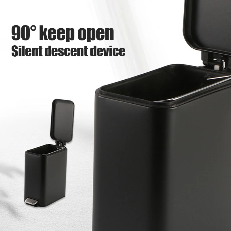 5L Rectangular Small Stainless Steel Step Trash Can Wastebasket Garbage Container Bin for Bathroom Dropshipping 
5L Rectangular Small Stainless Steel Step Trash Can Wastebasket Garbage Container Bin for Bathroom Dropshipping