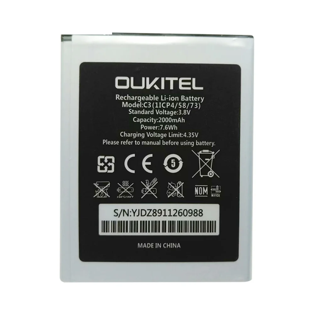 1 шт. новый высококачественный аккумулятор для телефона Oukitel C3 2000 мАч C 3 + номер
