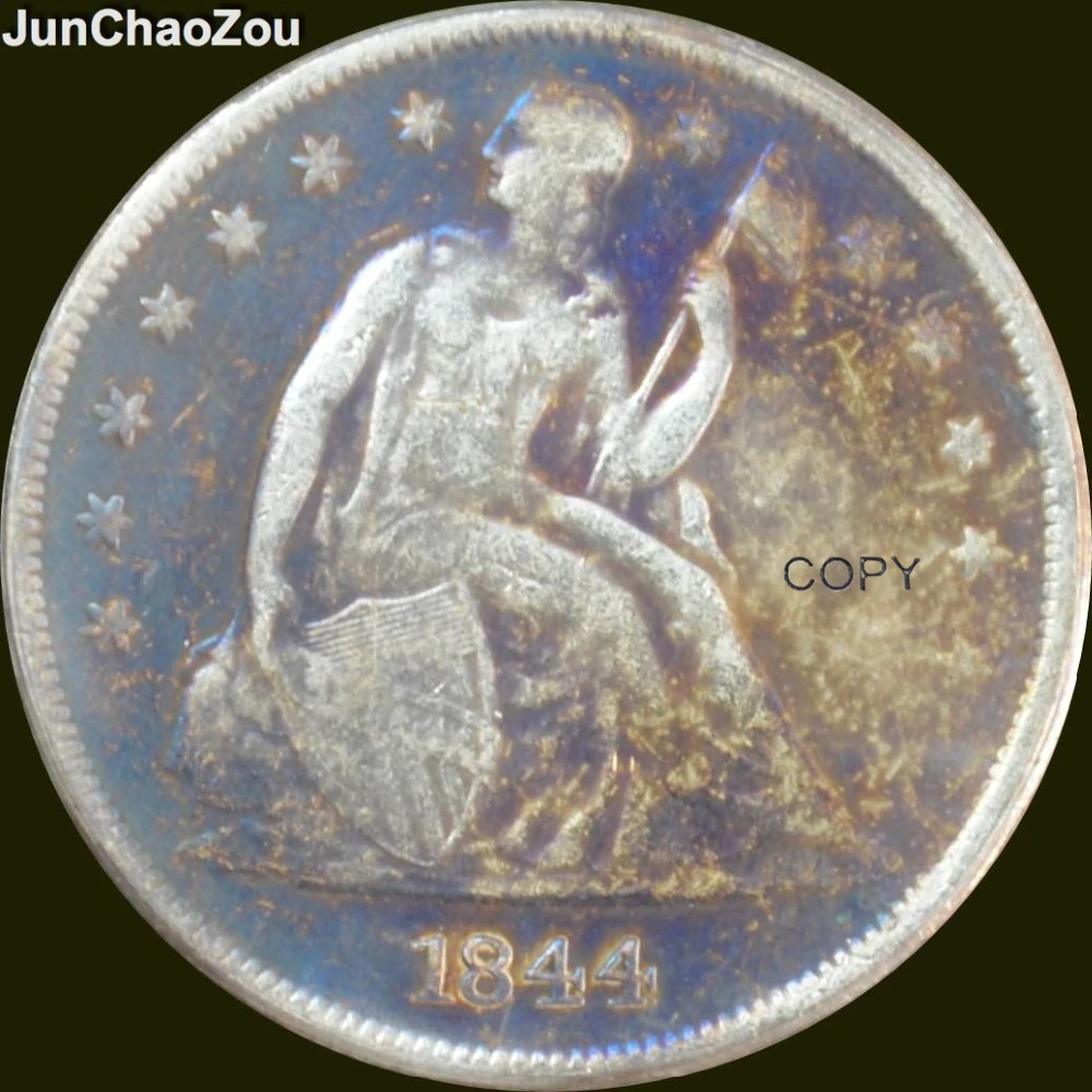 United States 1844 Liberty Seated Brass Silver Plated One Dollar Copy Coins
United States 1844 Liberty Seated Brass Silver Plated One Dollar Copy Coins